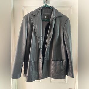 KC Collections Black Leather Jacket